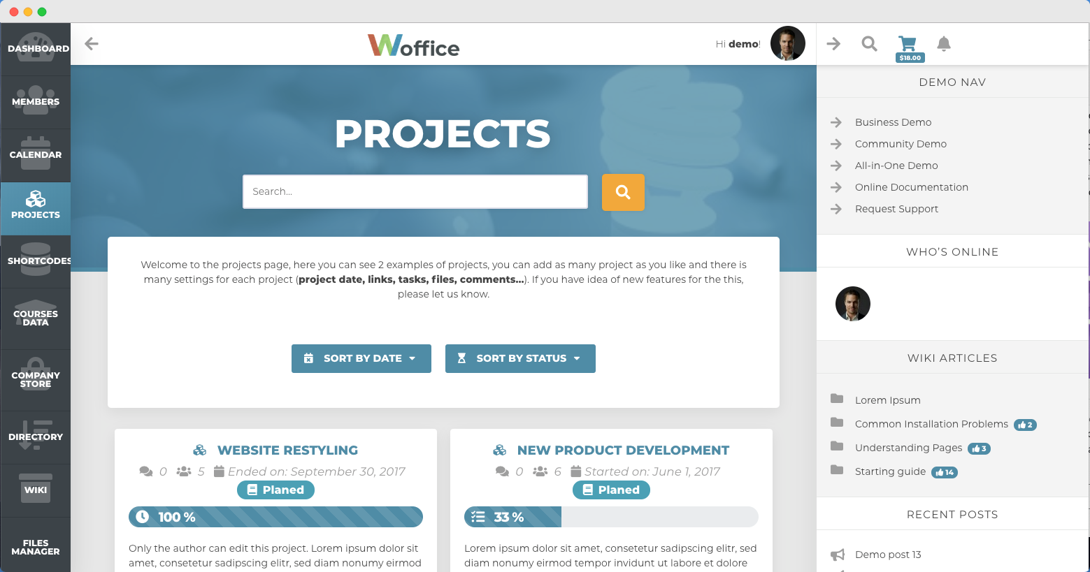 
Woffice: all-in-one WordPress Intranet Theme

