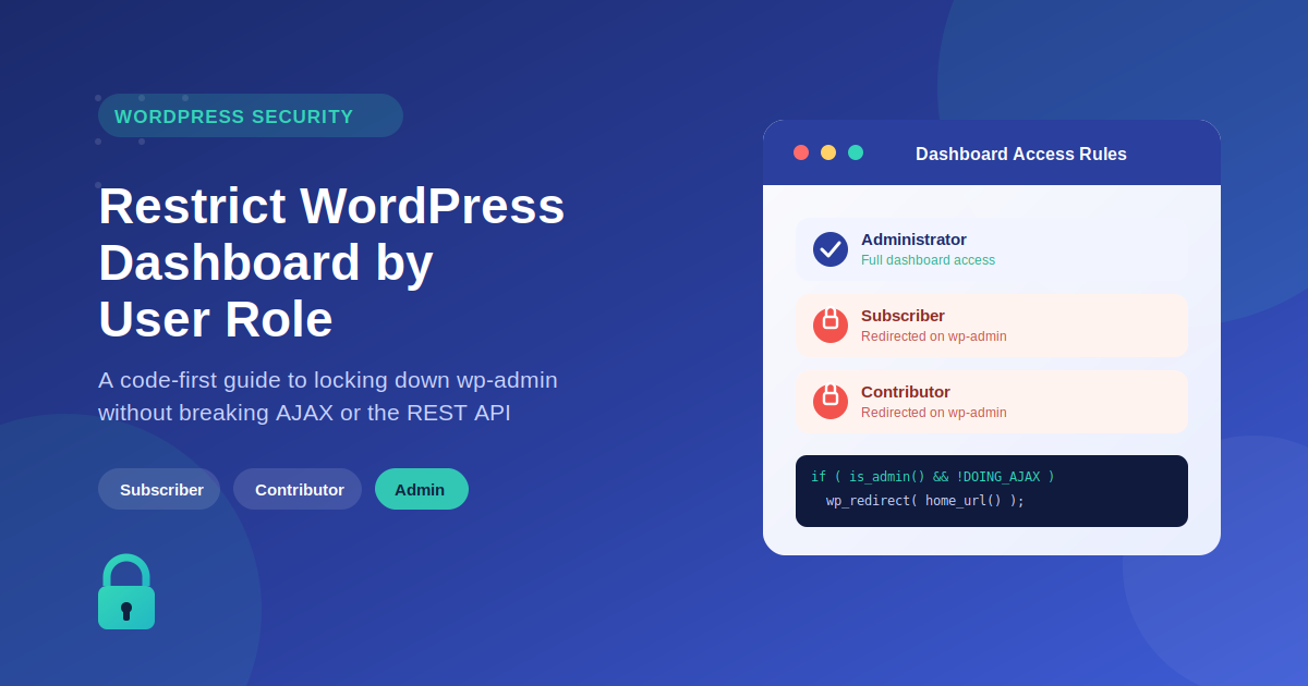 restrict wordpress dashboard wordpress security code first guide