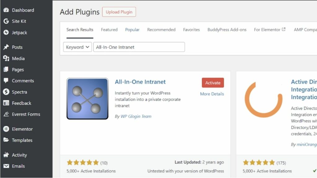 Intranet All-In-One Plugin