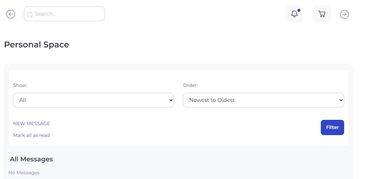 Private Messages Dashboard