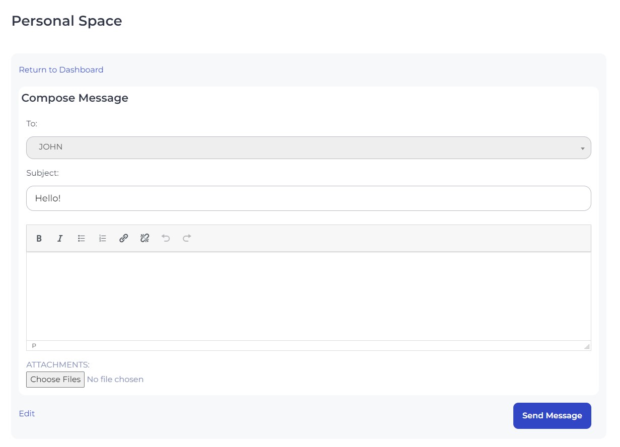 Private Messages Dashboard