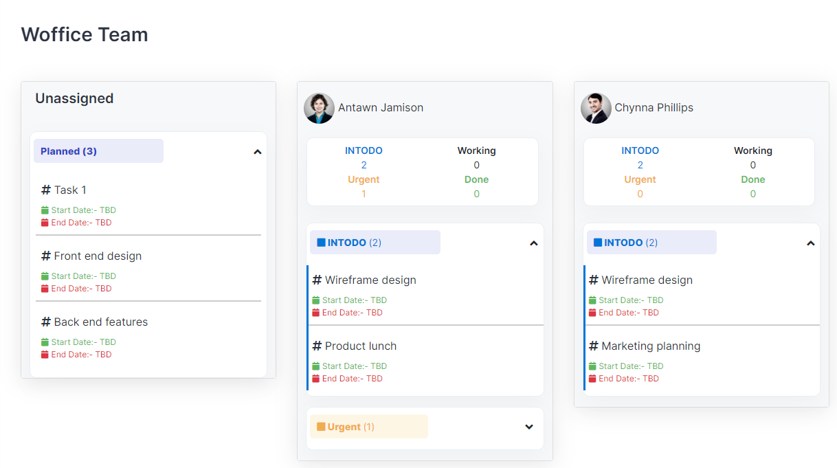 Display Tasks Based On Assigned Users